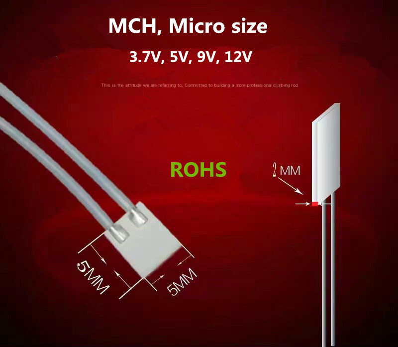 1Pc Micro MCH Alumina Ceramic Heater Square Resistive Heating Element,Size 5x5mm