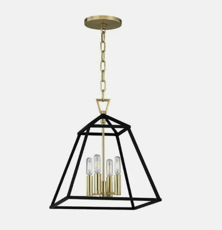 Hudson Valley Lighting 4914-AGB Webster 4-Light 14" Wide Taper Candle Pendant