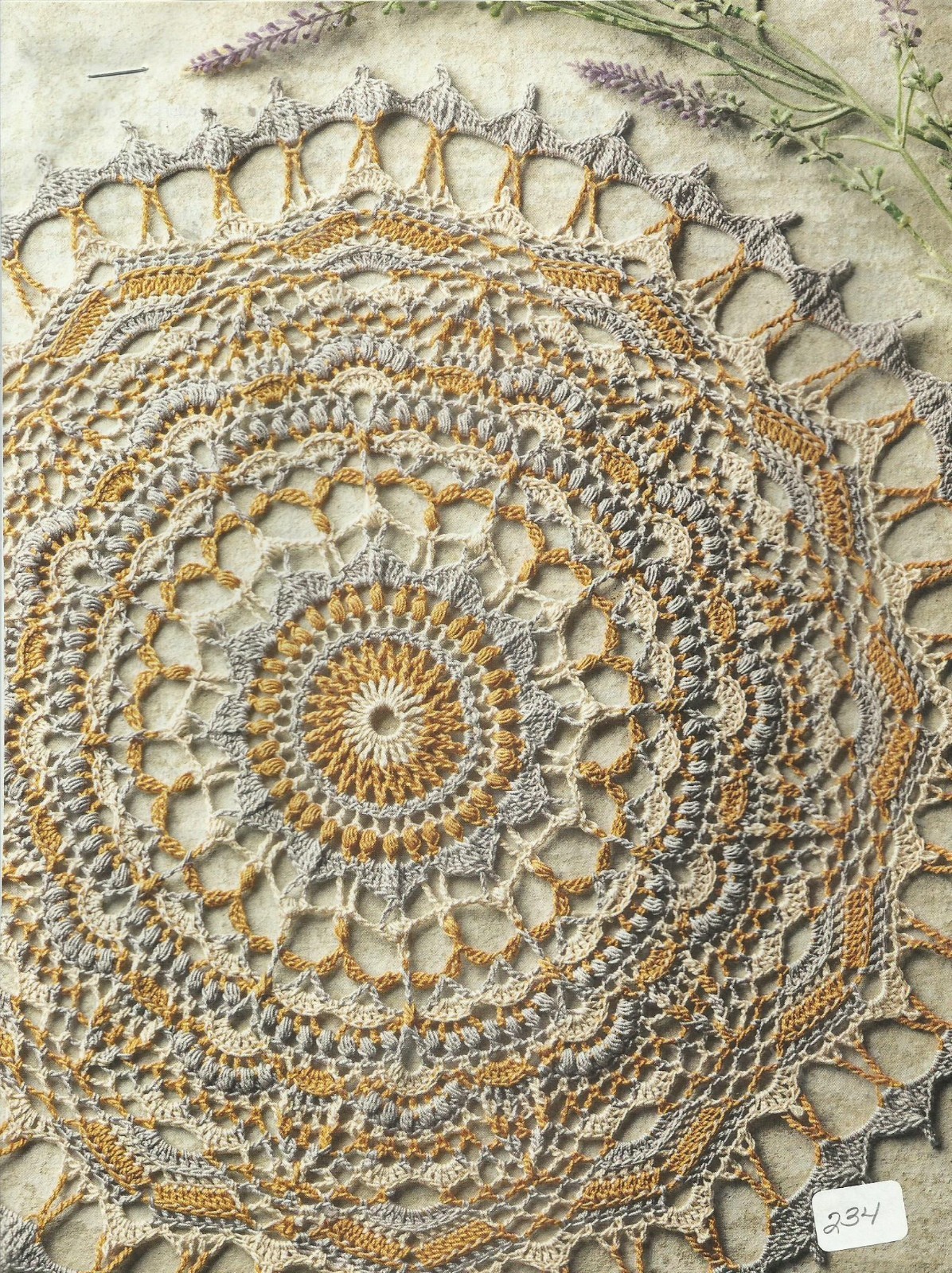 E0764  BIBIANA DOILY CROCHET PATTERN/INSTRUCTIONS