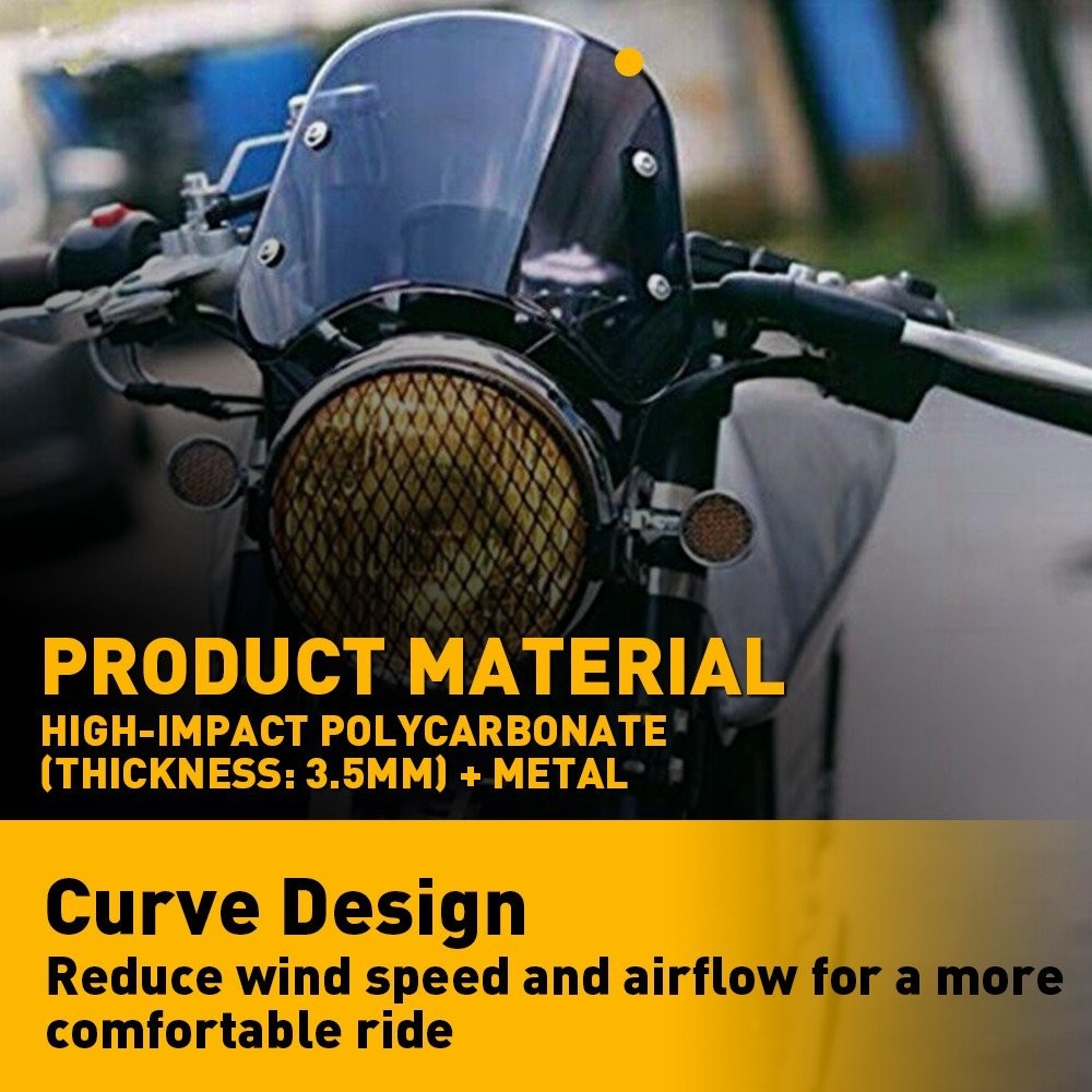 Motorcycle Windscreen Headlight Windshield For Round Universal 5-7'' Headlight
