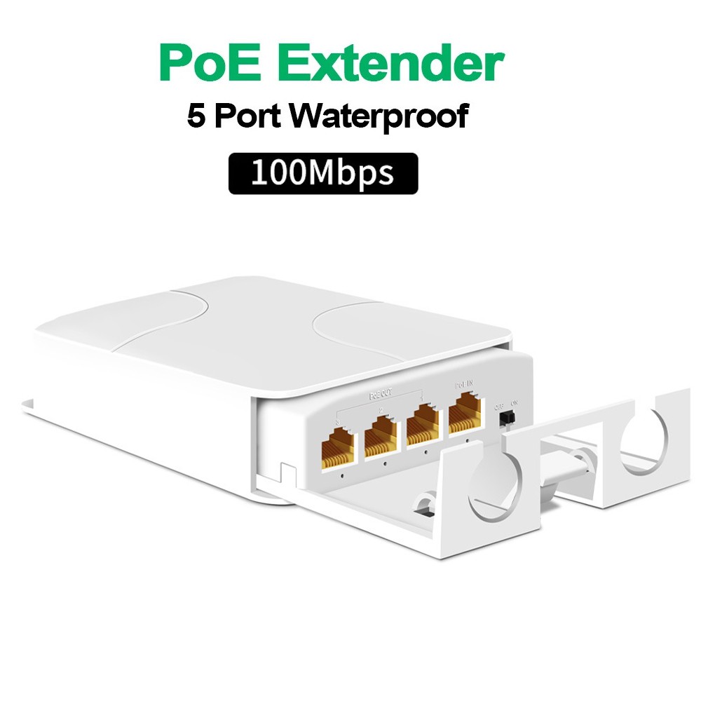 5 Port PoE Gigabit Extender Ethernet/PoE Power AP IEEE802.3af/at Power-in&out US