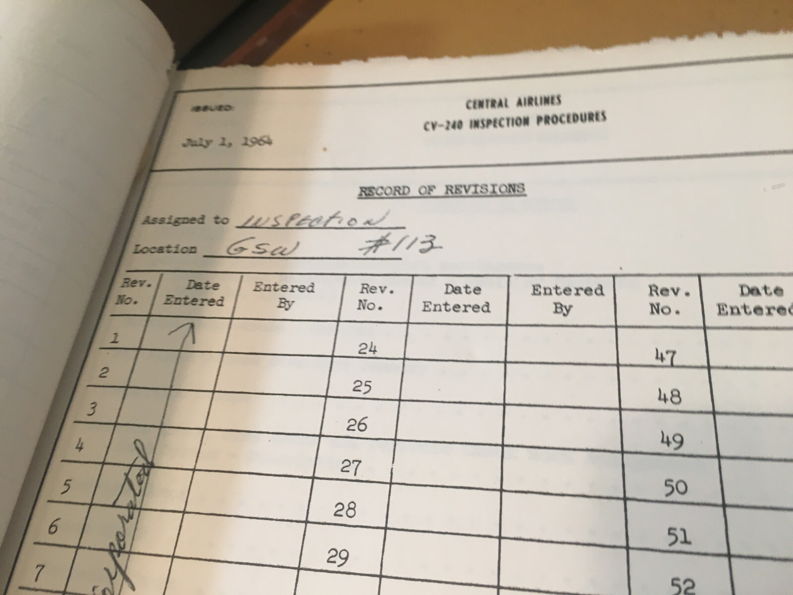 Convair CV-240 Inspection Procedures