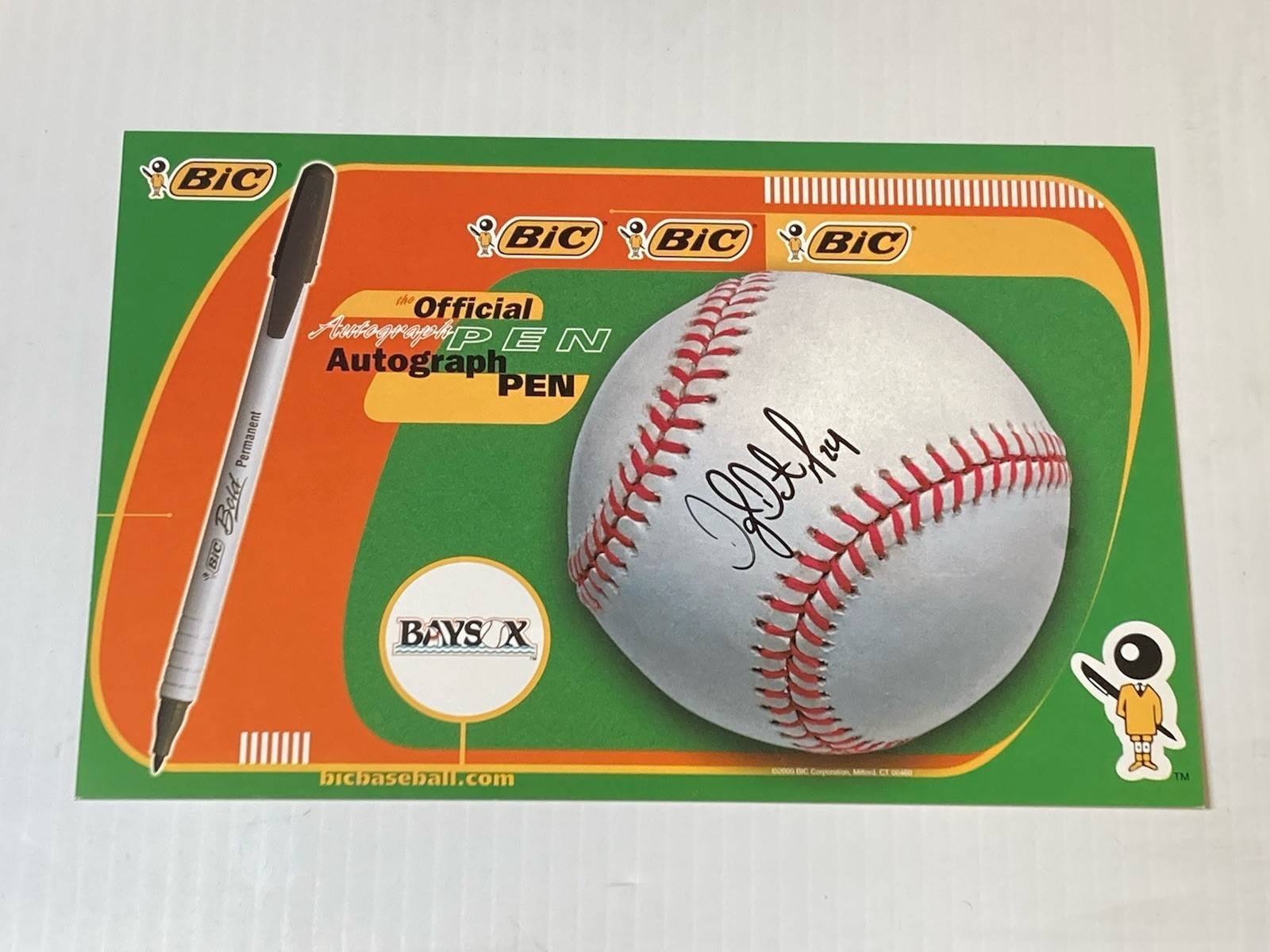 Bowie Baysox Darrell Dent Autographed Signed BIC Pen Baseball Ad Promo Orioles