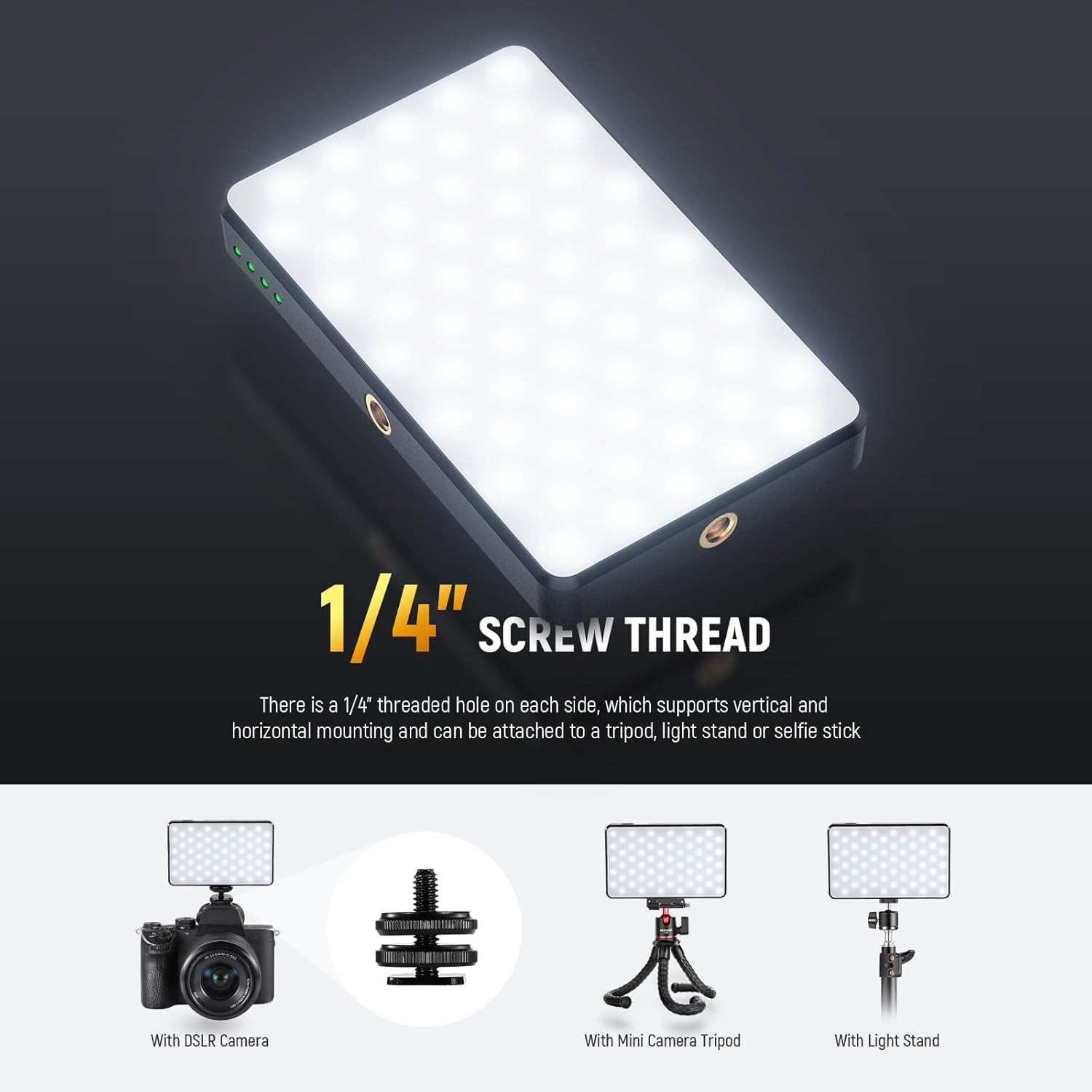 LED Selfie Phone Light, Rechargeable 2500-9000K Clip On Fill Light with Diffuser