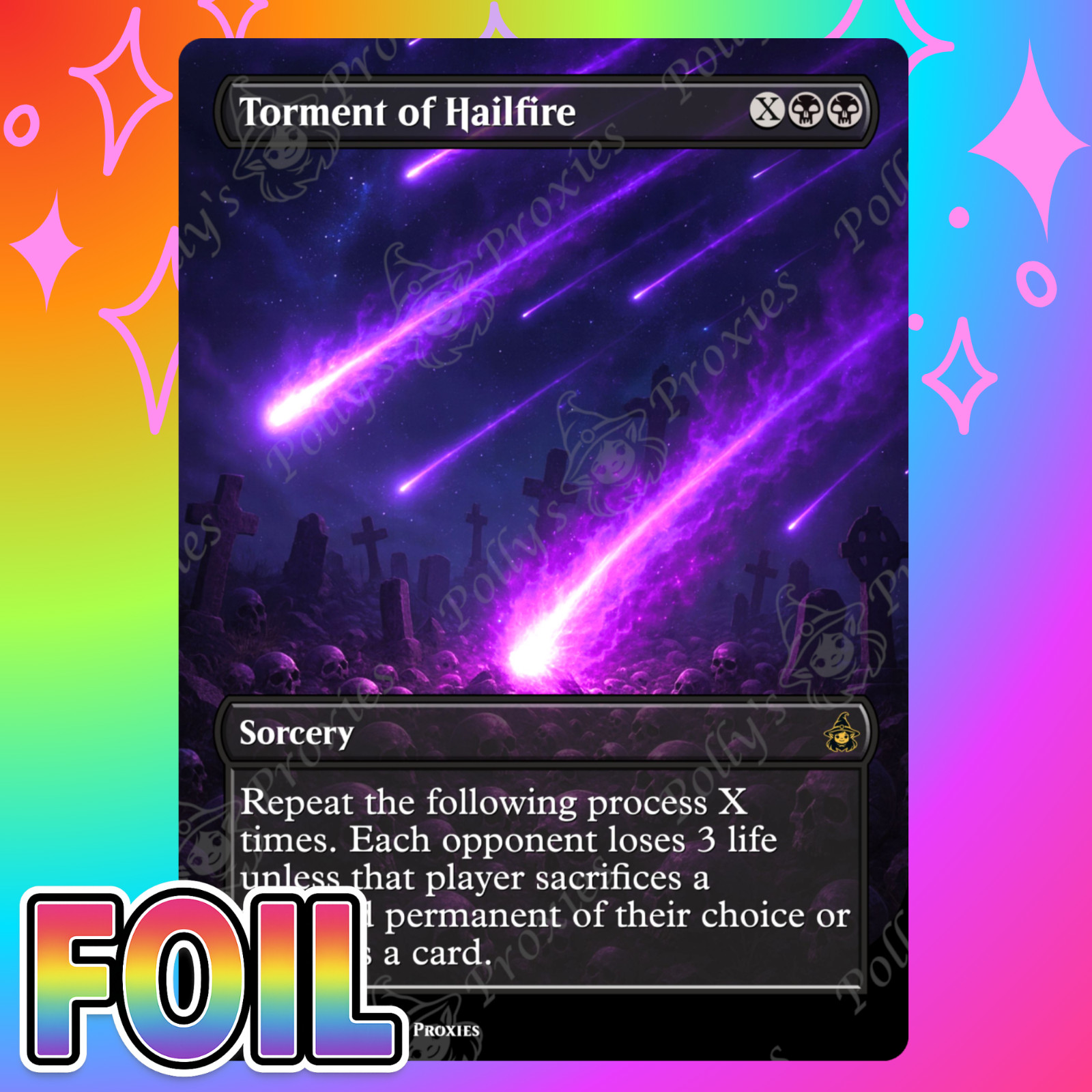 Torment of Hailfire FOIL Proxy Card with Custom Fantasy Art