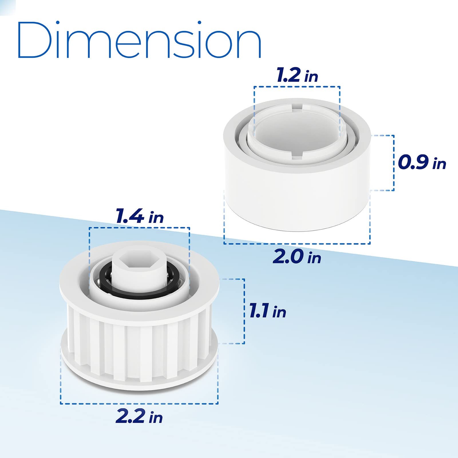 Pool Cleaner Replacement Parts, 4 Pack Guide Wheels and 2 As shown