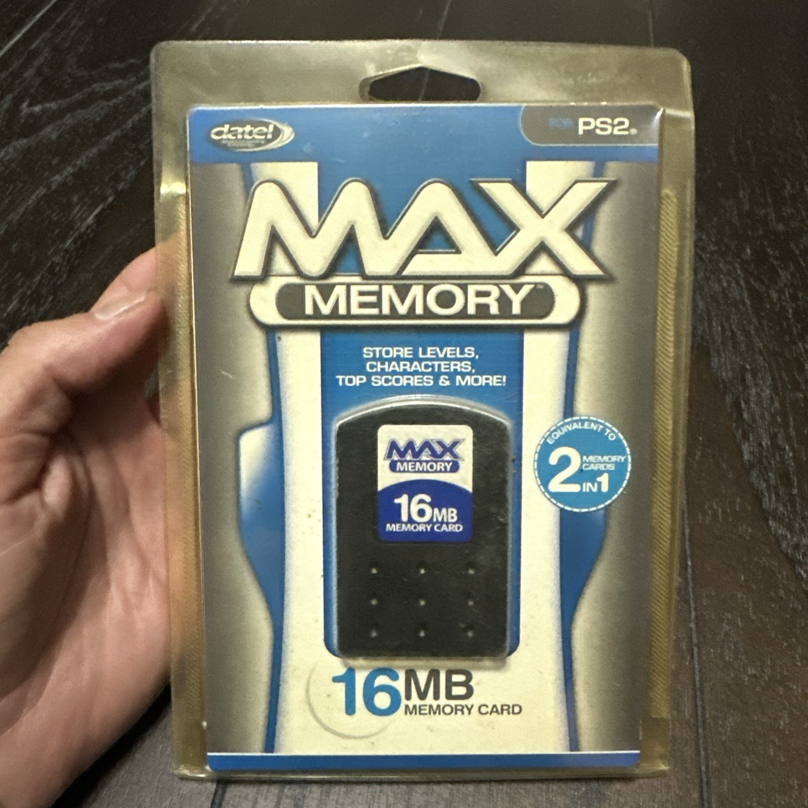 Datel 16MB Black/Blue Sony Playstation 2 PS2 Memory Card New Sealed