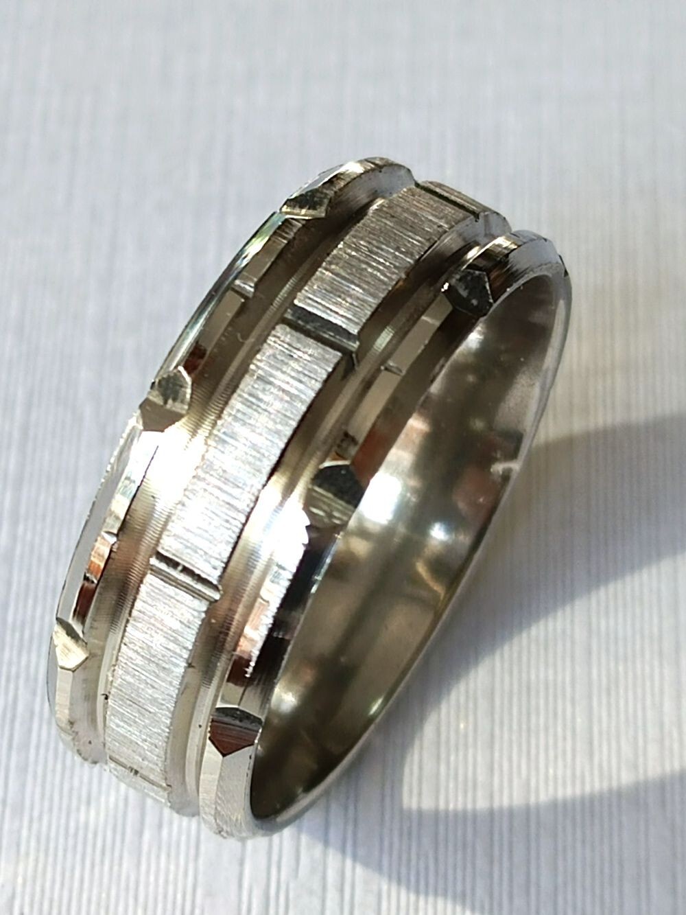 Wholesale 30pcs gap side Stainless Steel Band Rings Silver Black Ring