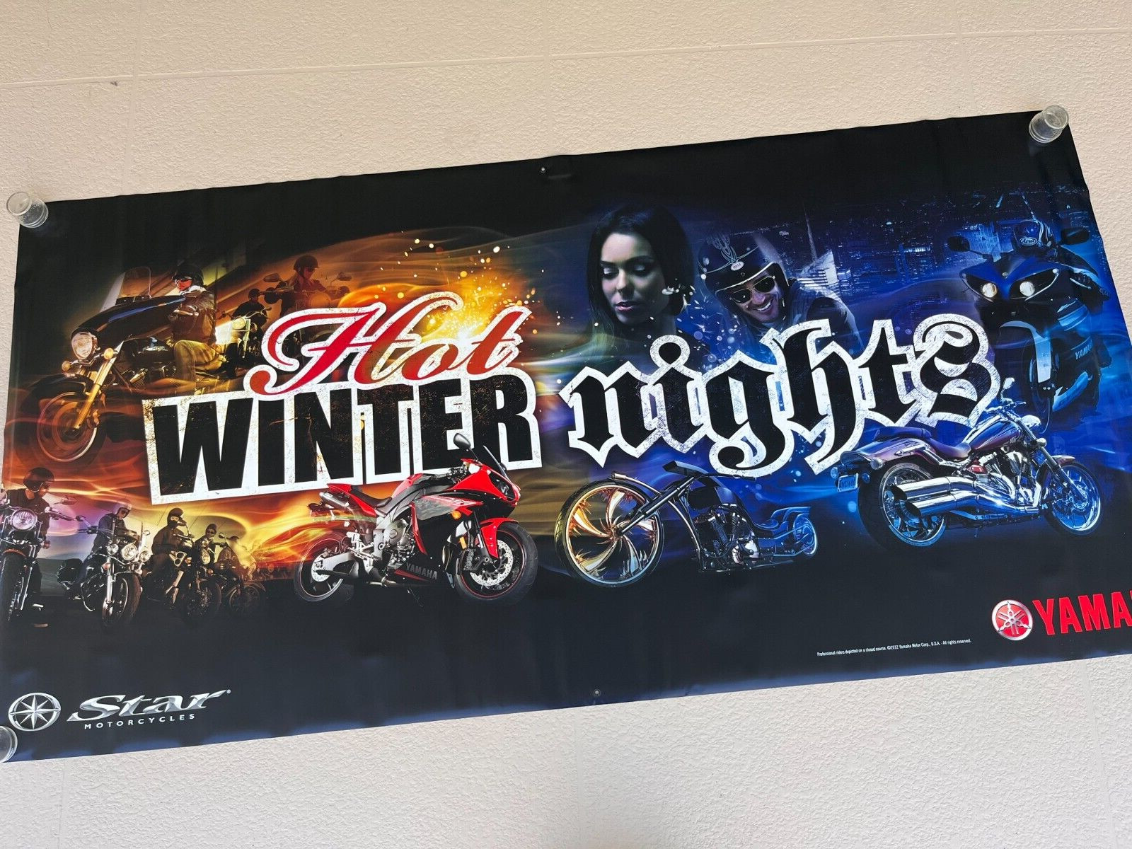 Yamaha STAR Motorcycles "Hot Winter Nights" 8'x4' Banner/Poster Genuine Yamaha
