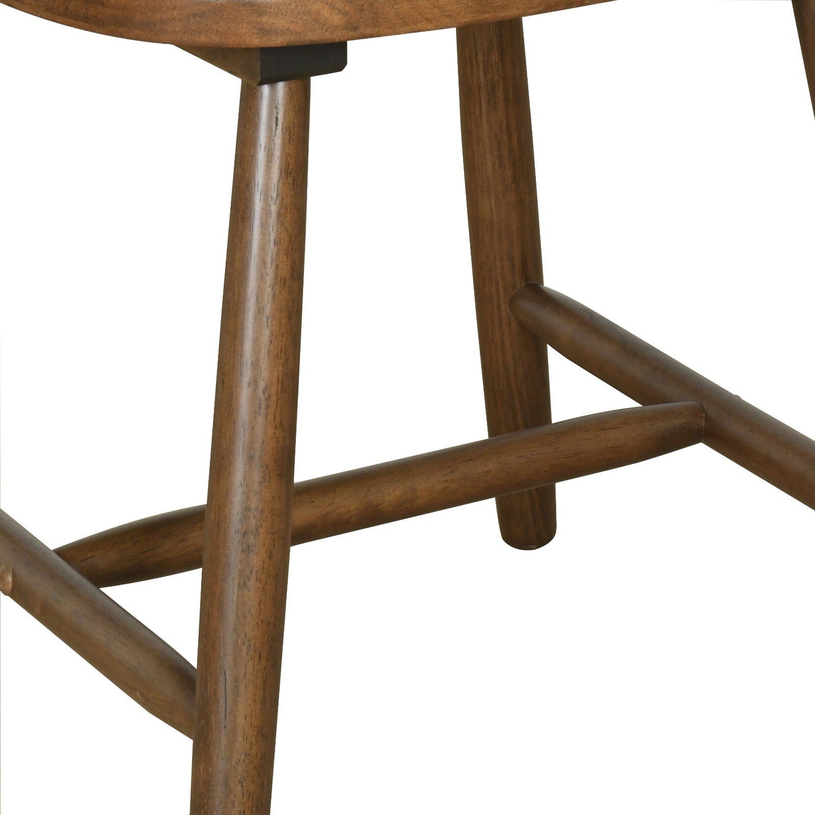 Set of 2 Farmhouse Spindle Back Dining Chairs with Rubberwood Frame