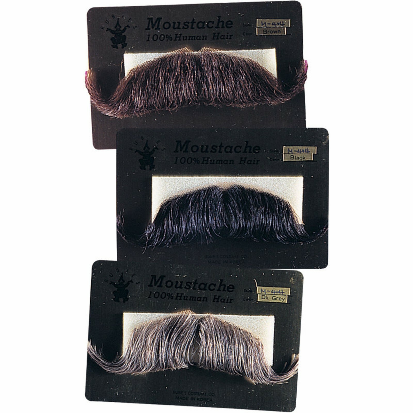 MUSTACHES THEATRICAL - HUMAN HAIR COLONEL MAJOR MUSTACHE RUBIE'S 2014 PICK ANY 1