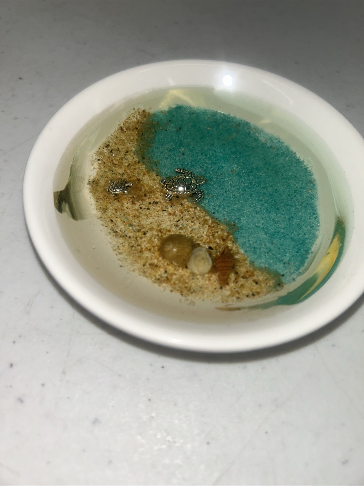 Handmade Resin Sea Turtles Jewelry Trinket Dish