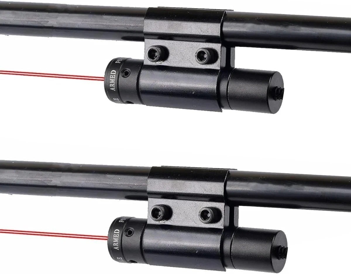 2 Pack Red Laser Sight Barrel Clamp Mount Rifle Shotgun Press Button