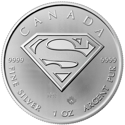 2016 Canada 1 Oz Silver .9999 $5 DC Comics Superman Logo BU - Free Capsule