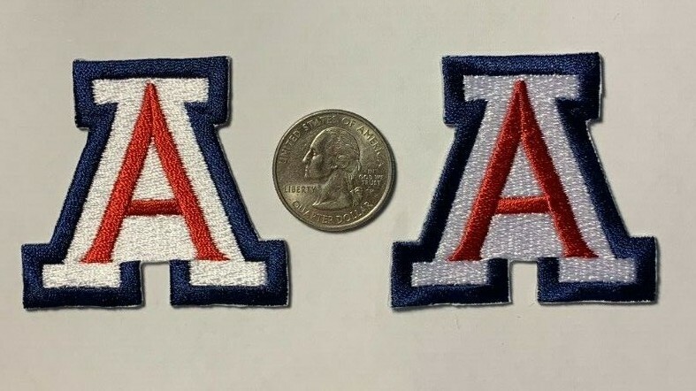 University of Arizona patch U of A iron on patch u of Arizona 2" tall 2 pieces