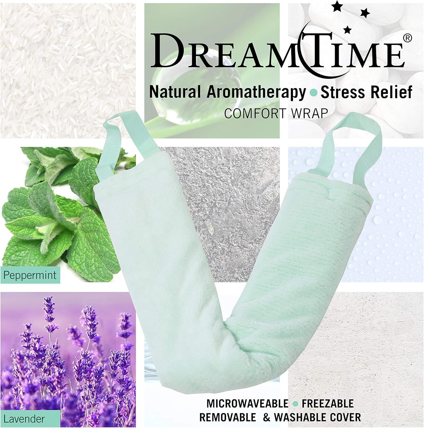 Body Wrap Heating Pad, Lavender & Chamomile Scent, Mint Green