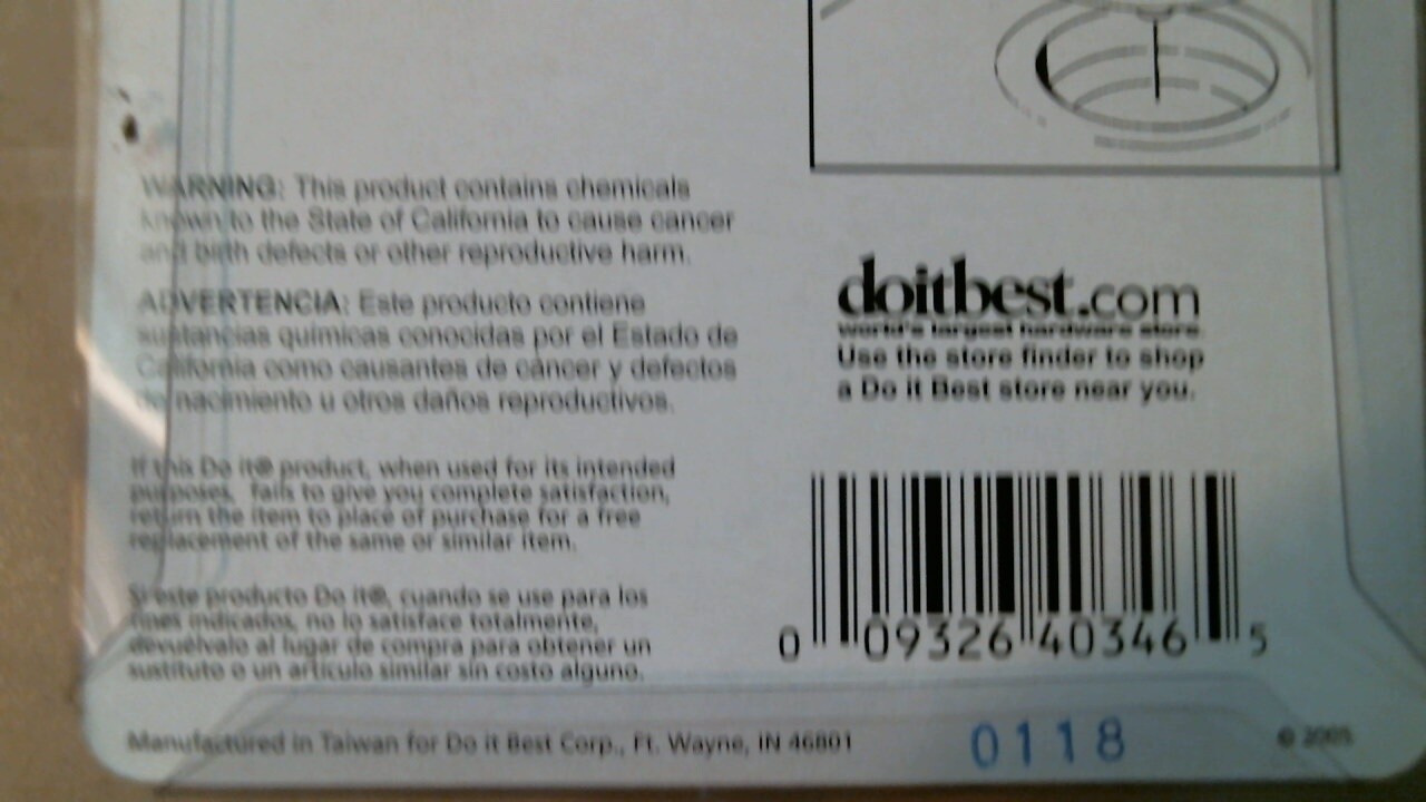 DoitBest 415599 Garbage Dissposal Strainer Guard, White, FREE SHIPPING