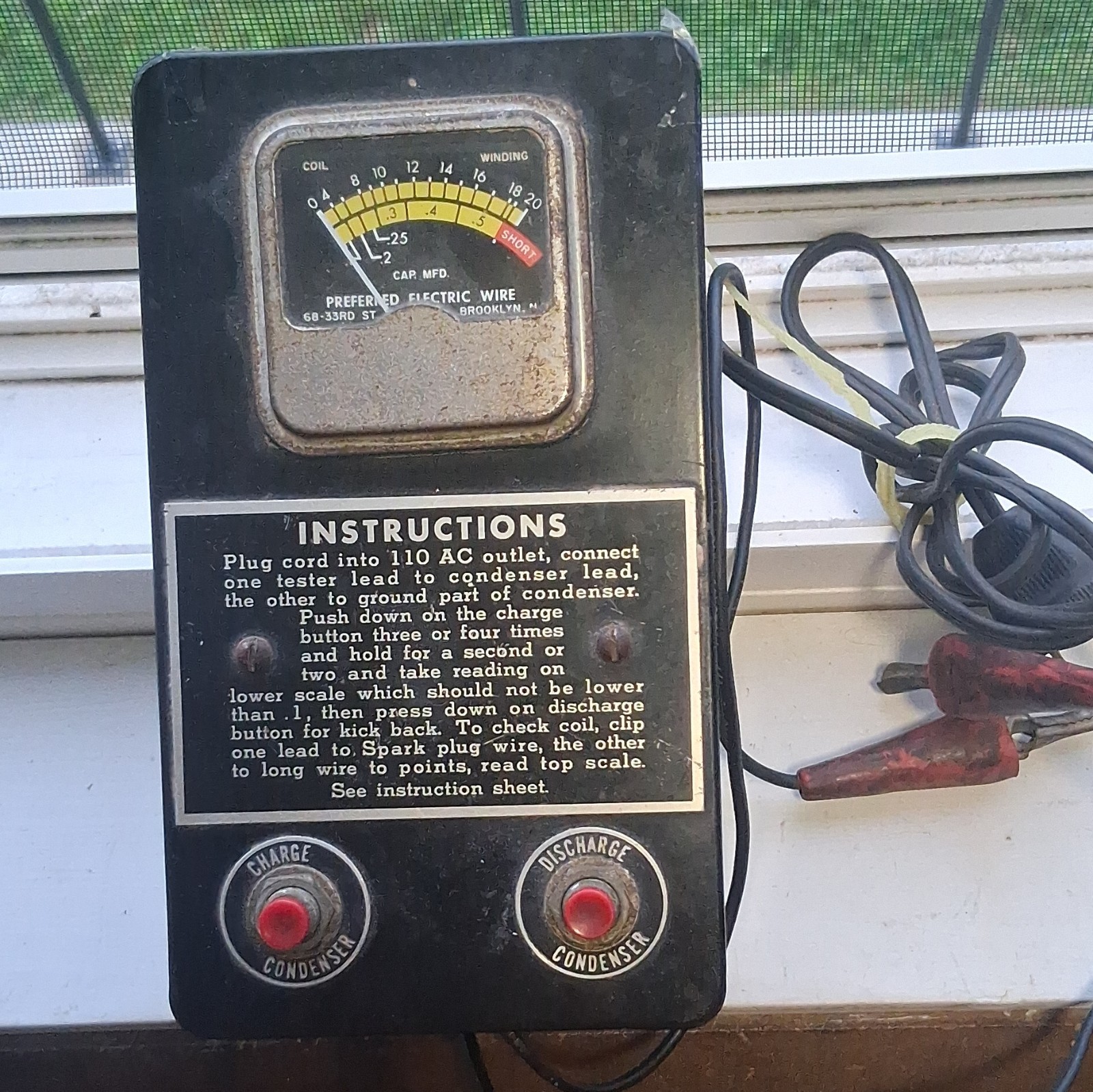 Vintage preferred electric wire Coil And Condenser Tester