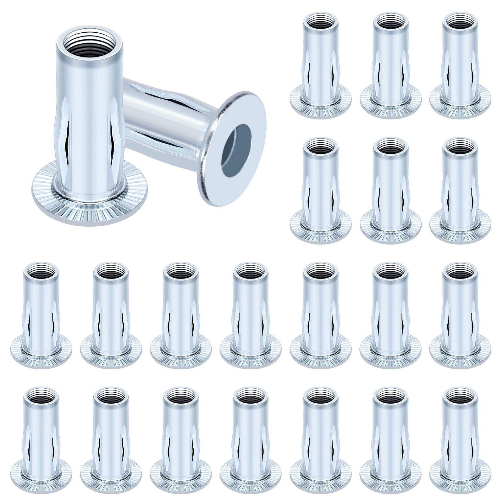M6 MultiGrip Rivet Nuts Set Zinc Plated Carbon Steel Threaded Insert 20 PCS