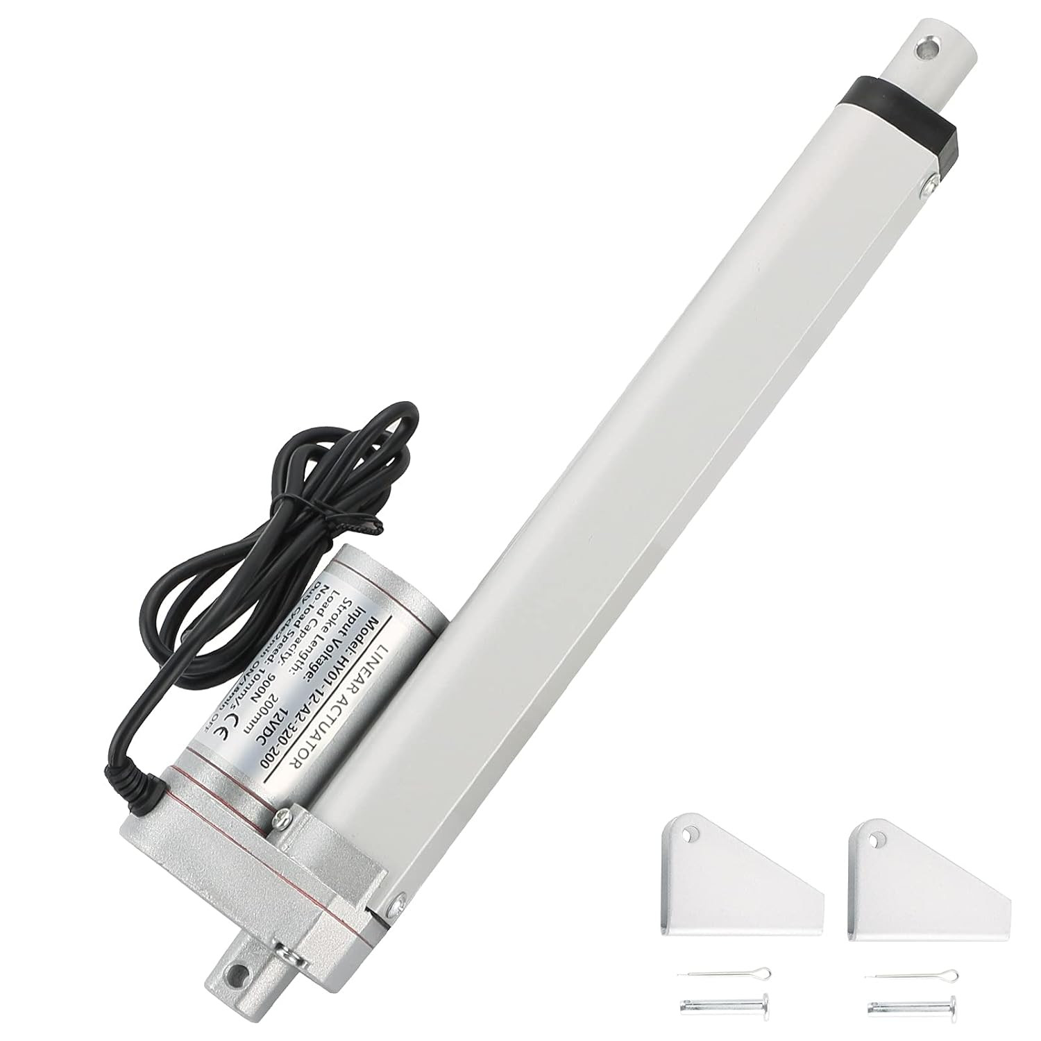 MAOPINER DC12V 8Inch Stroke Linear Actuator with Mounting Bracket 900N(225Lbs)