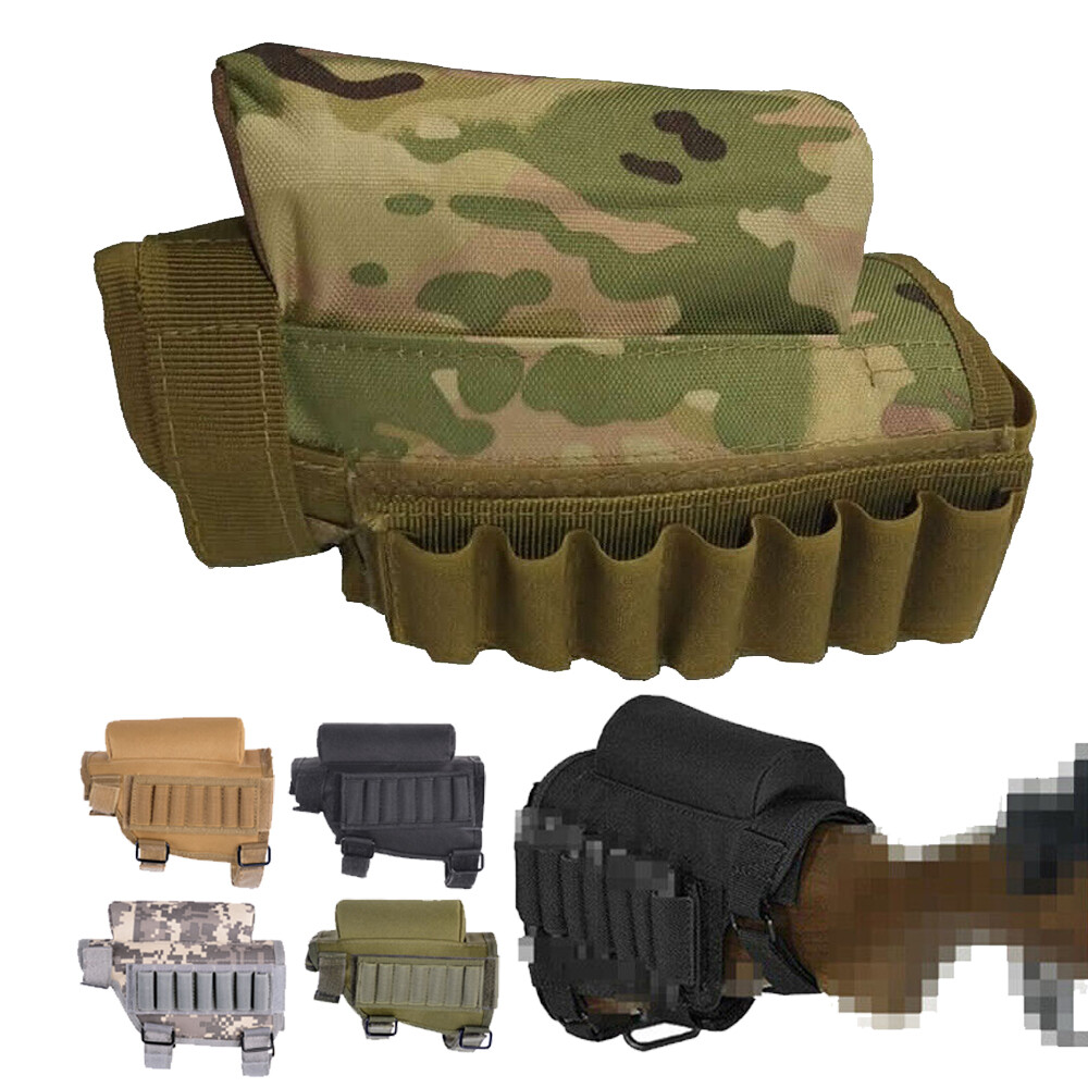 Ammo Cartridges Bag Butt Stock Rifle Cheek Rest Pouch Bullet Holder for Shooting