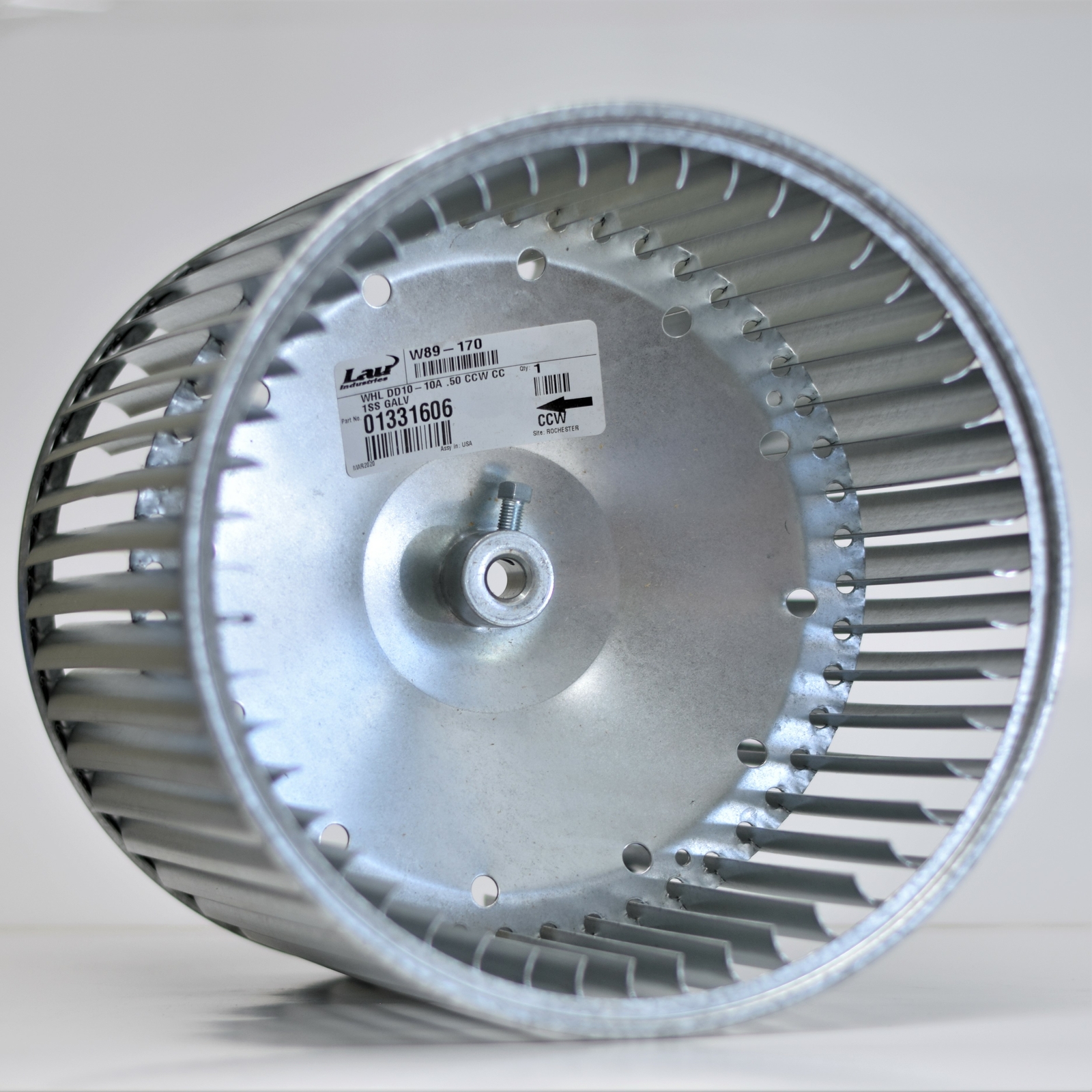 013316-06 Lau DD10-10A Blower Wheel Squirel Cage 10-5/8" x 10-5/8" x 1/2" CCW