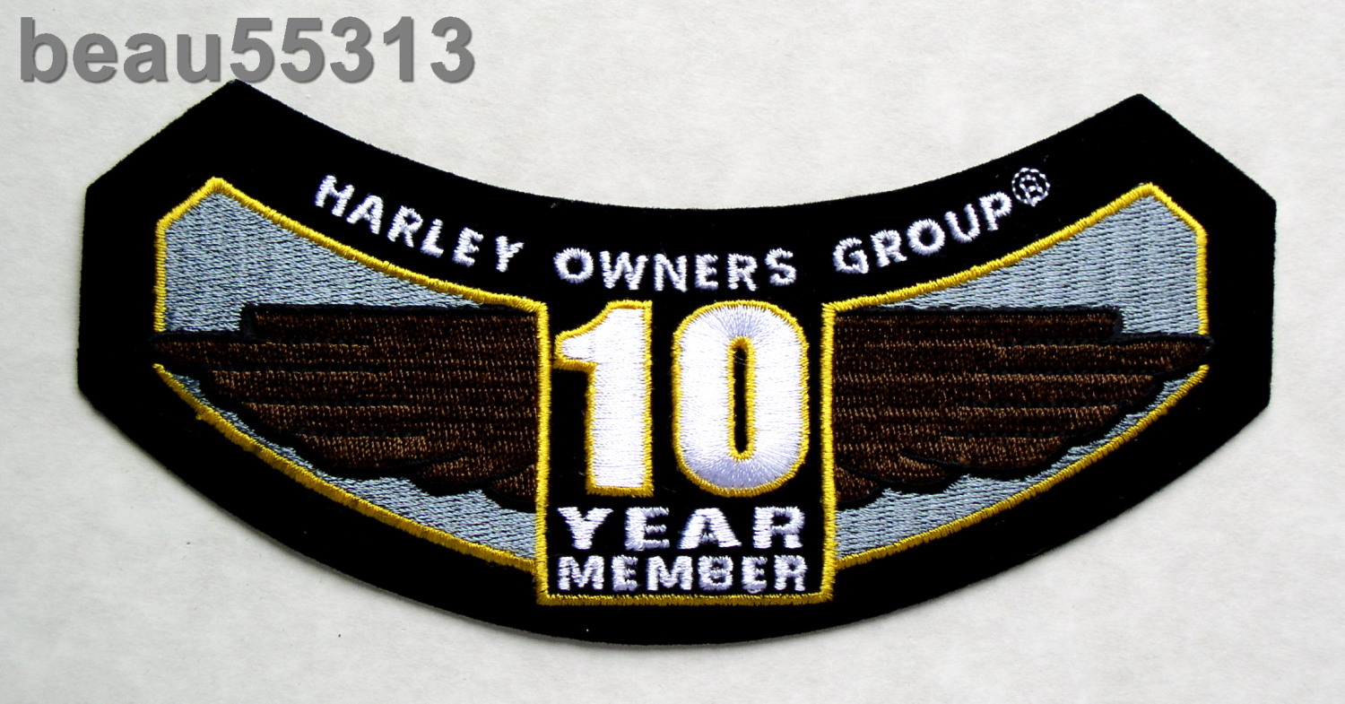 ⭐HARLEY DAVIDSON OWNERS GROUP HOG H.O.G. 10 YEAR MEMBER VEST JACKET PATCH