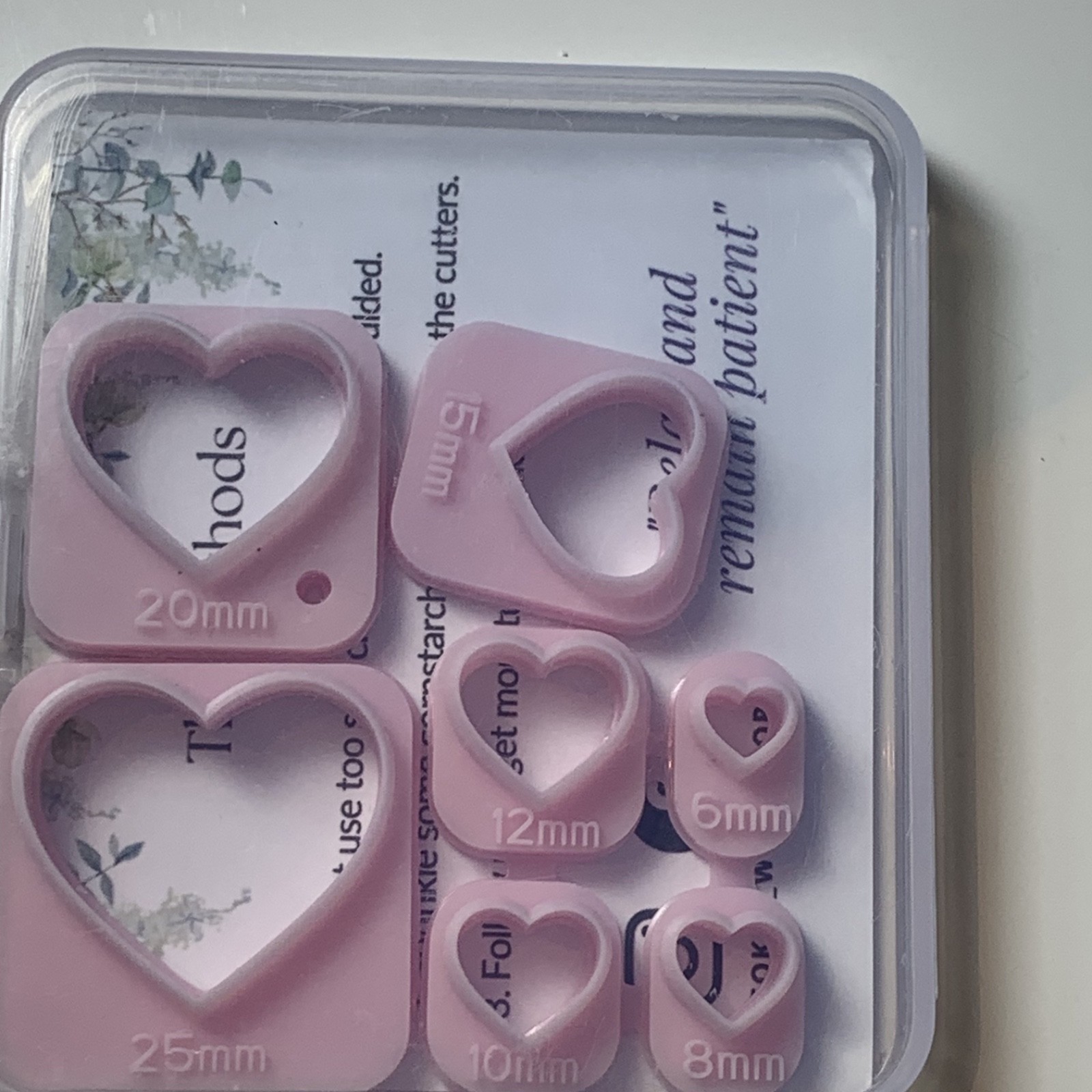 Polymer Heart Clay Cutters- Set of 7 ( 6mm,8,10,12,15,20,25mm ) New.