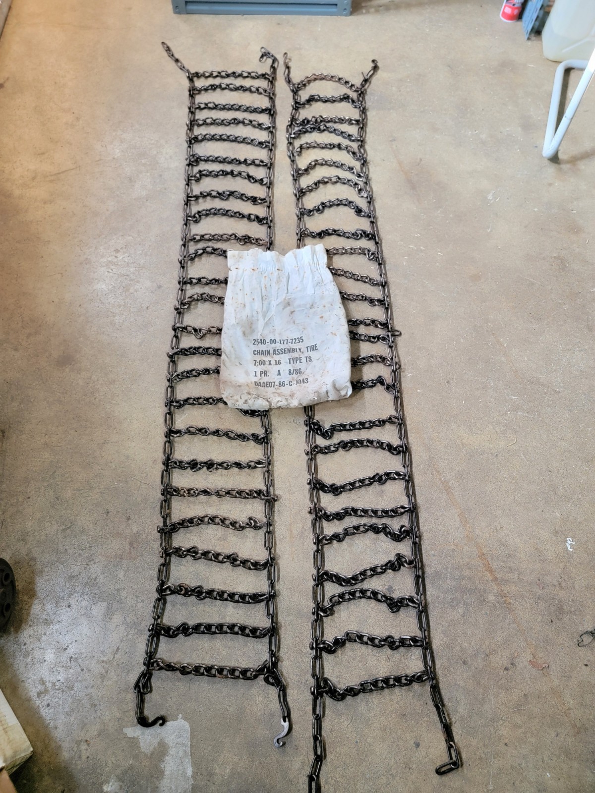 2 NOS 7.00x16 Military Tire Chain Assembly Part# 2540-00-177-7235 7:00x16 NDT TS