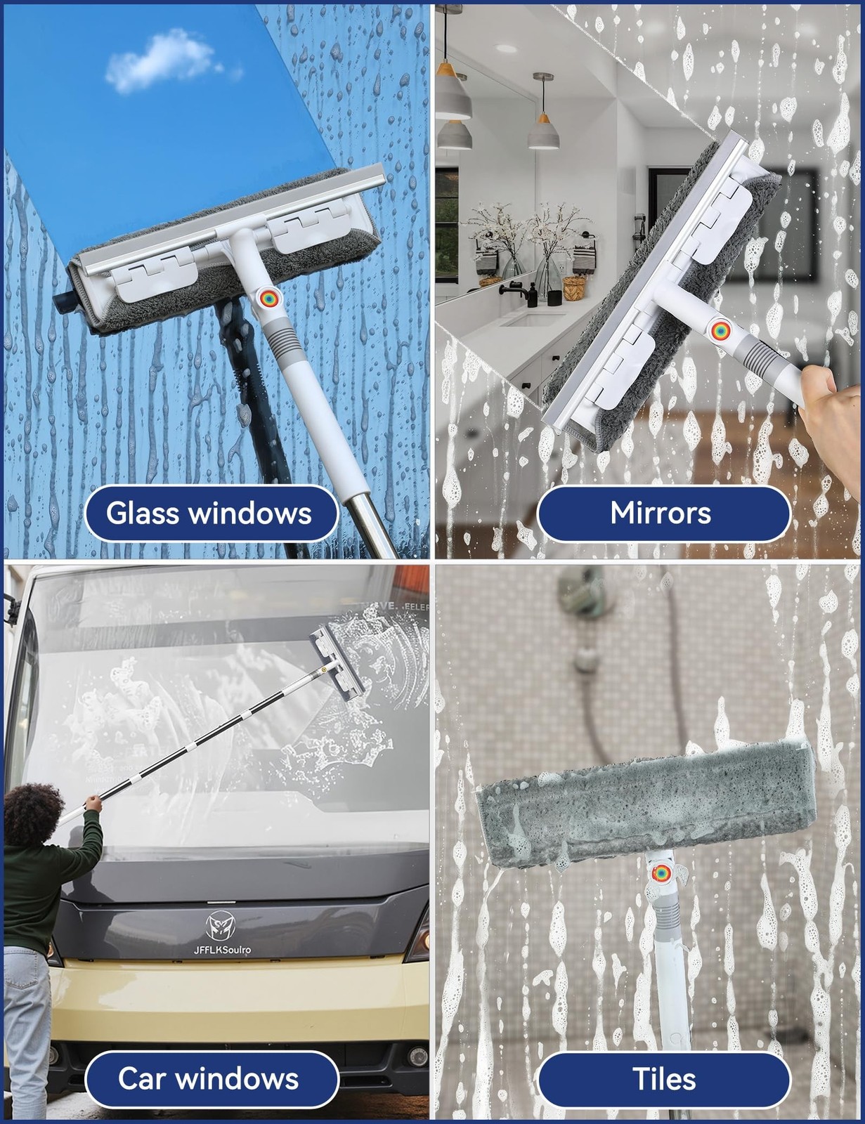 CTIME 80" Window Washing Kit with Extension Pole : Professional Window Cleane...