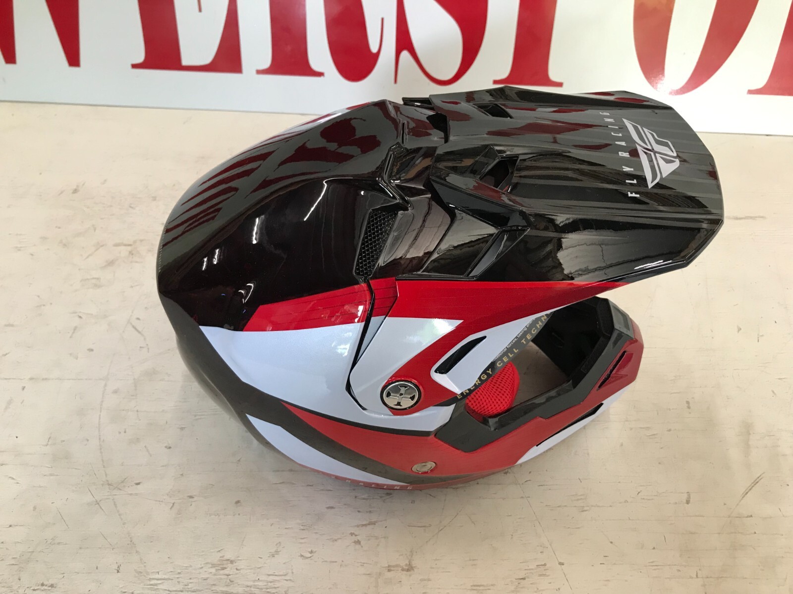 N3I Fly Racing Helmet Youth Large Formula CRB Prime Red White Red Carbon NEW