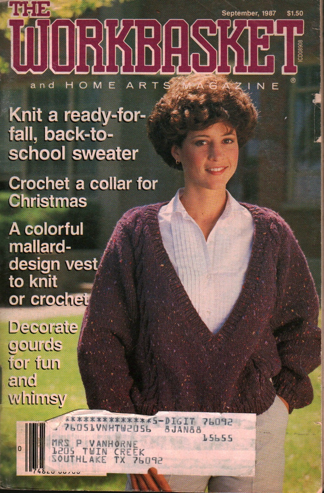 The Workbasket and Home Arts Magazine | September 1987 Nmbr 10 Vol 52