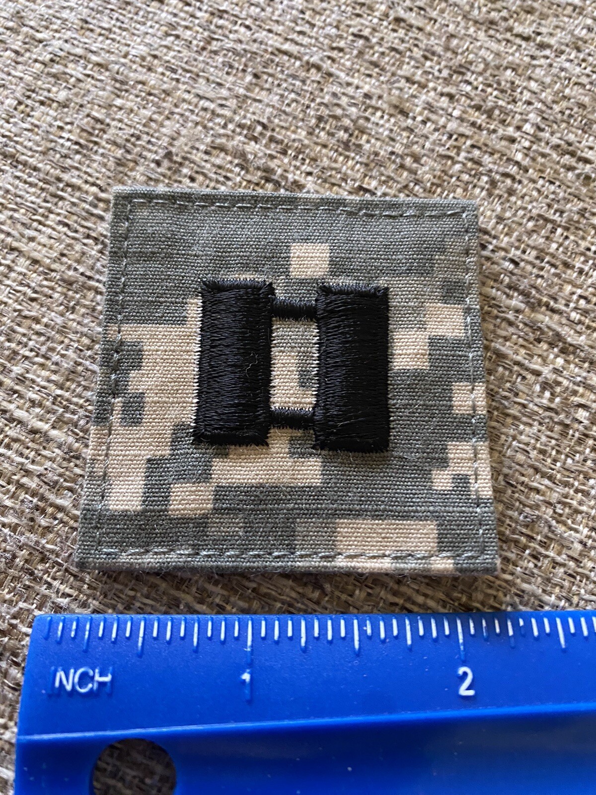 US Army Captain CPT O-3 Rank ACU Hook / Loop Pattern Military Patch INV6259