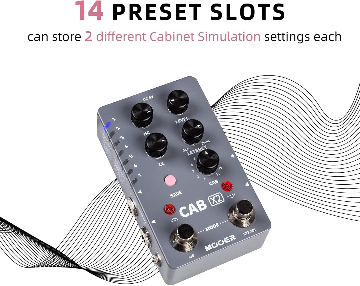 MOOER CAB X2 Dual Footswitch Cab Sim IR Loading Stereo Cabinet Simulation Pedal