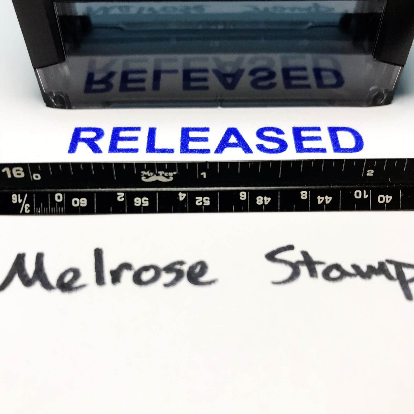 Released Rubber Stamp Blue Ink Self Inking Ideal 4913