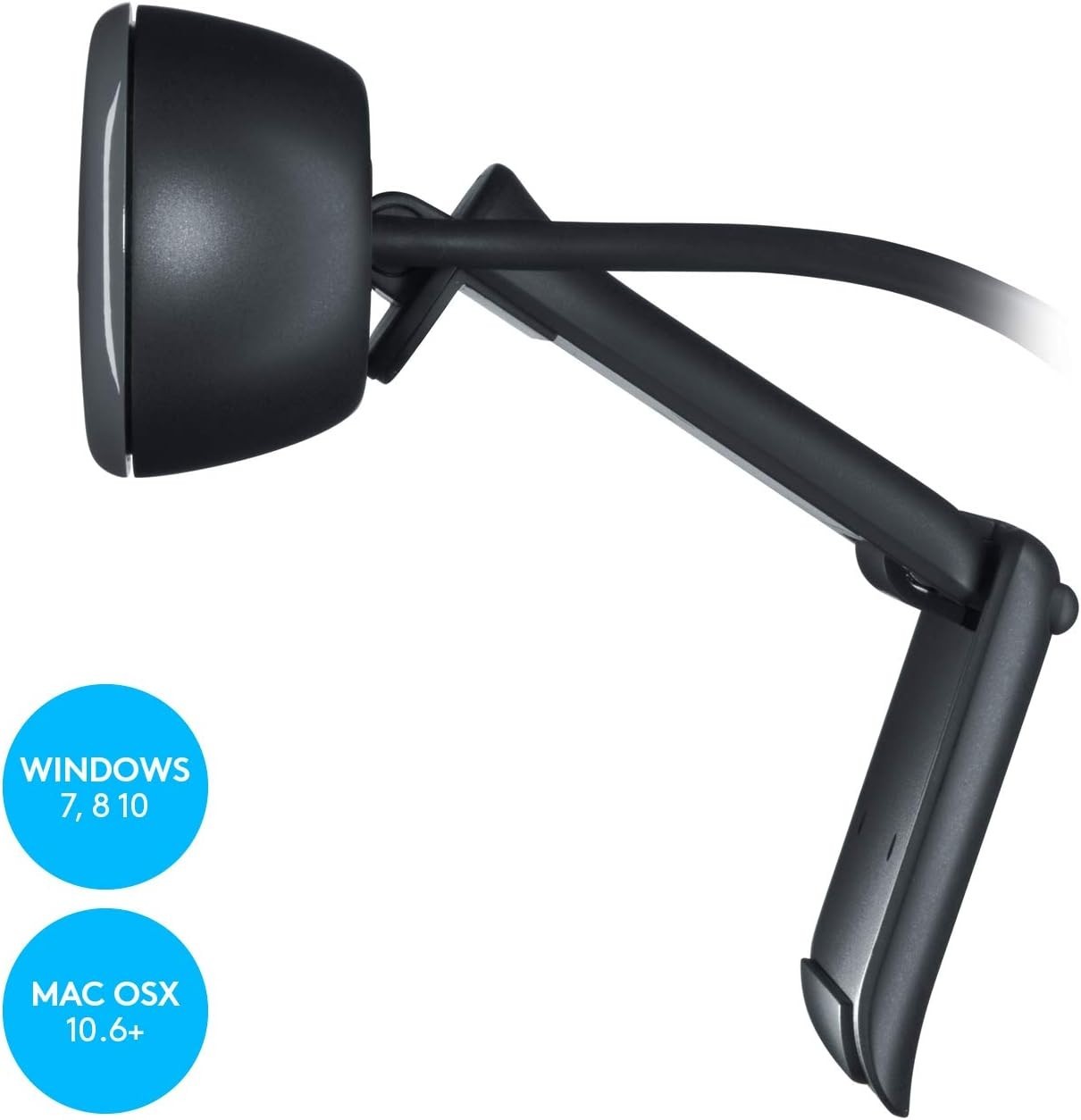 Logitech HD WEBCAM C270, Widescreen, Noise - Reducing, 720 p, Black