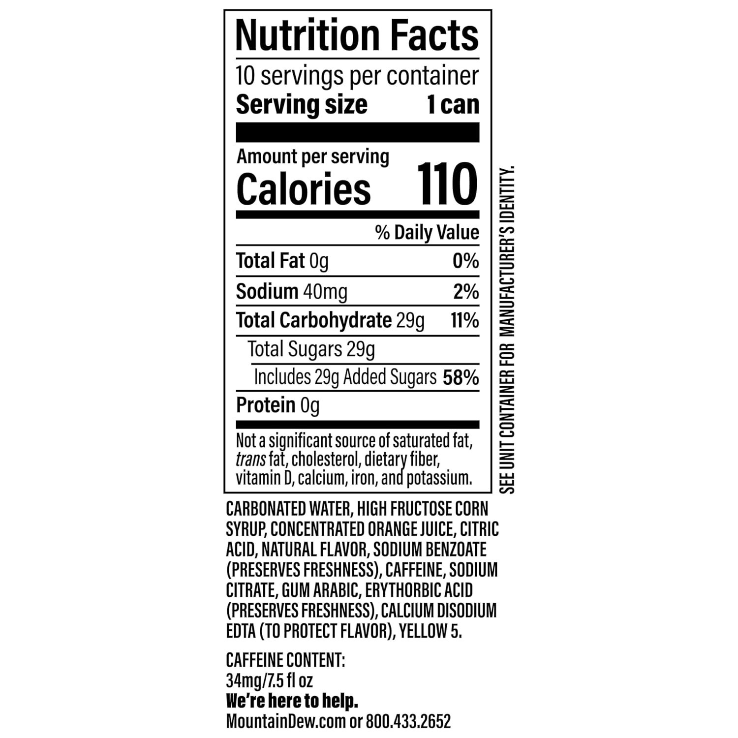 Epic Taste of Mountain Dew: 10 x 7.5 Fl Oz Mini Cans - Perfect for Events