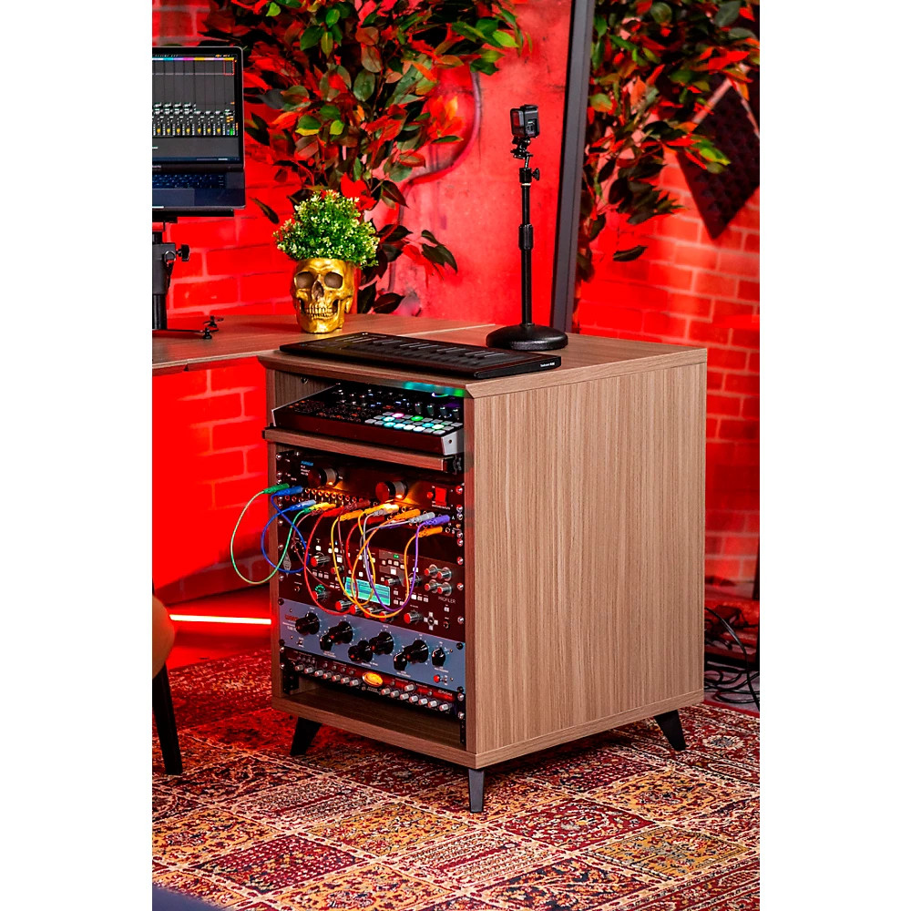Gator Frameworks Elite Furniture Series 10U Studio Rack Table Dark Walnut