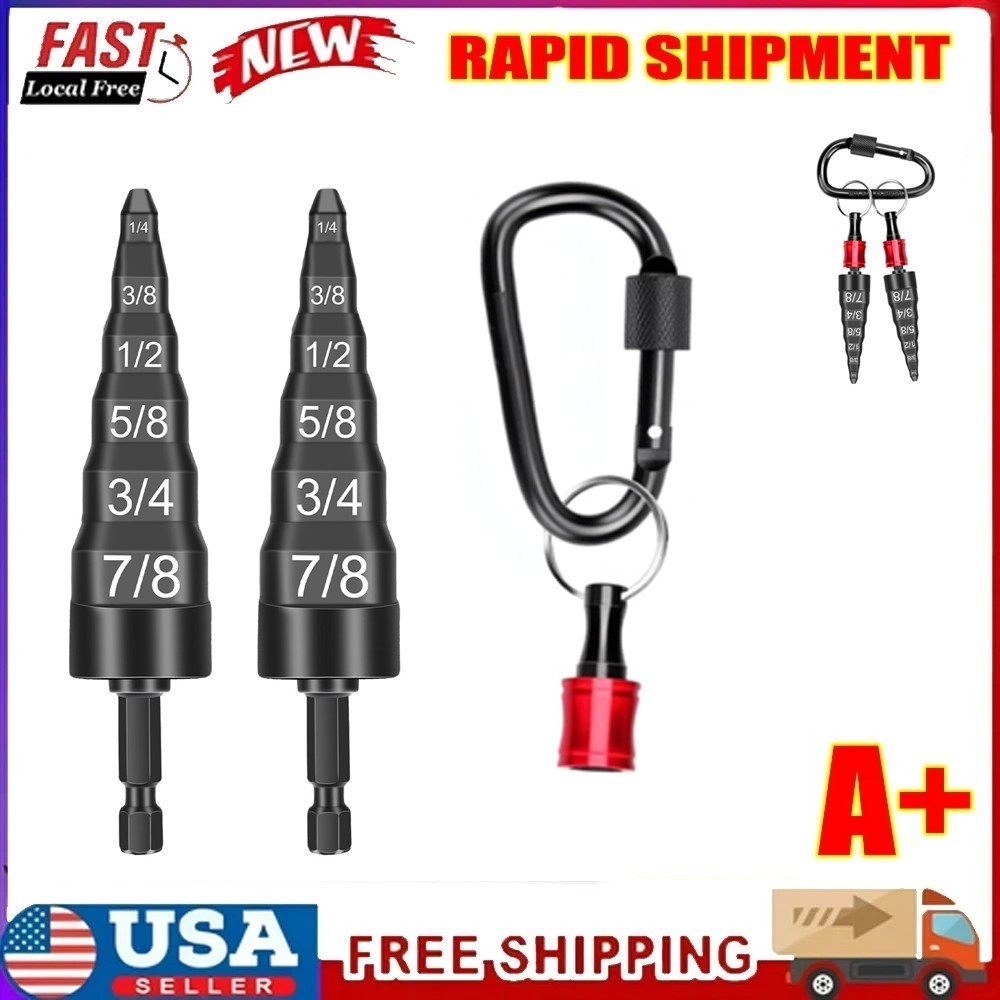 2PC Swaging Tube Expander Tool Drill Bit Set Air Conditioner Copper Pipe Flaring