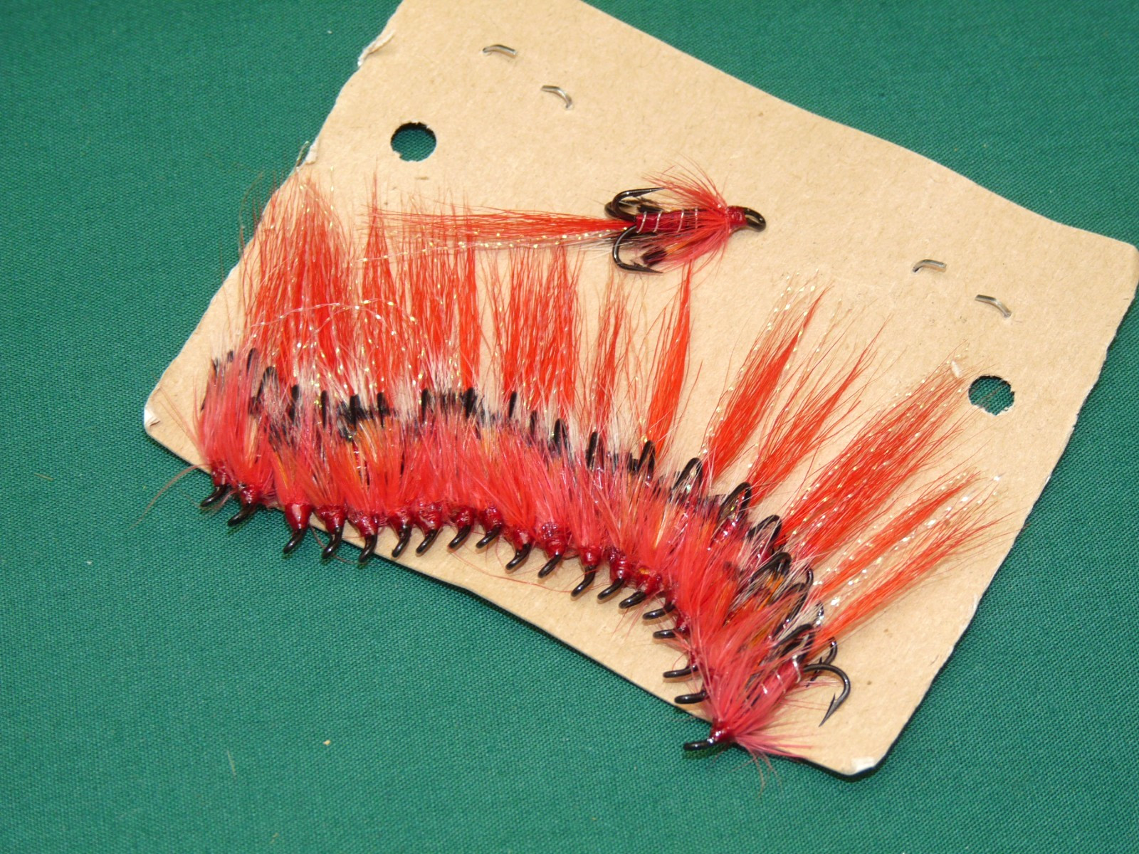 20 new in packet salmon flies  Allies Shrimp Crystal Red sz 14 trebles FREE POST