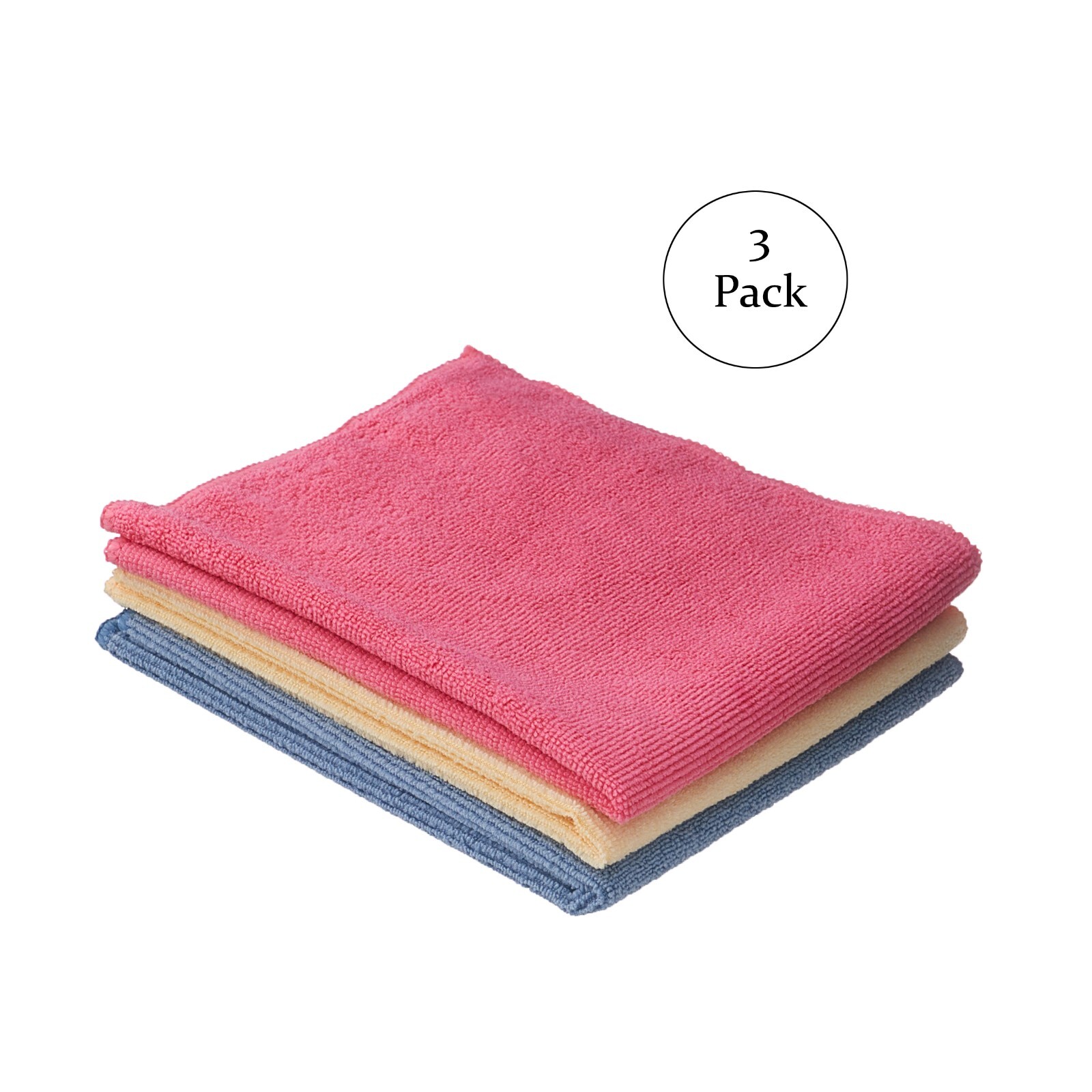 Superio Microfiber Cleaning Cloth 3 Pack, multi-purpose rags for home and auto