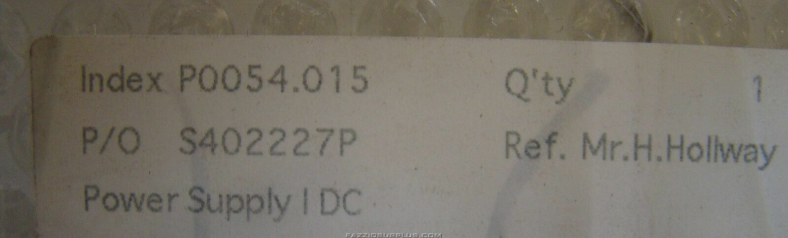 Power Supply I DC, P0054.015
