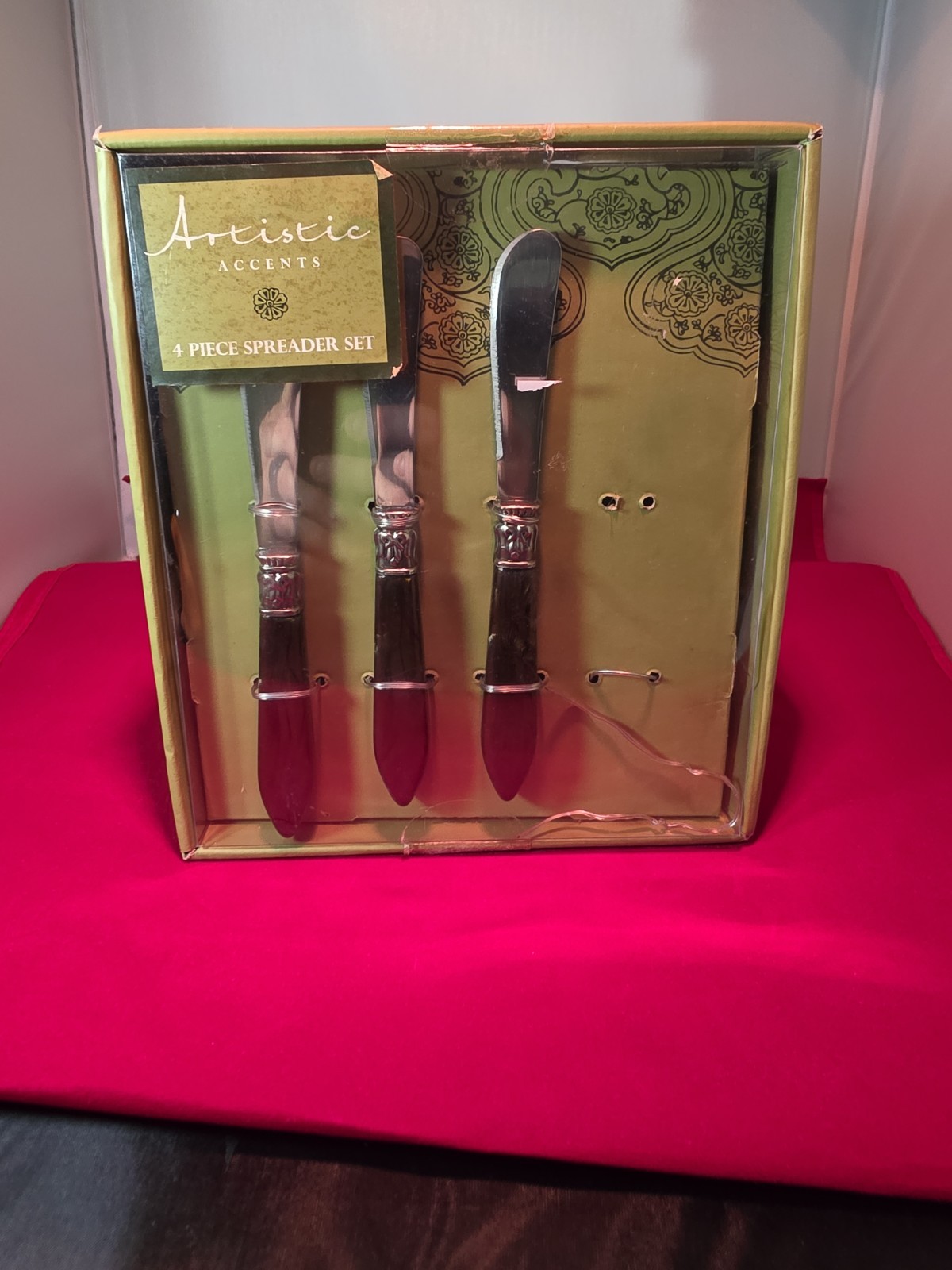 Cambridge Silversmiths Spreader Set 3 Piece New Old Stock Stainless Steel Brown