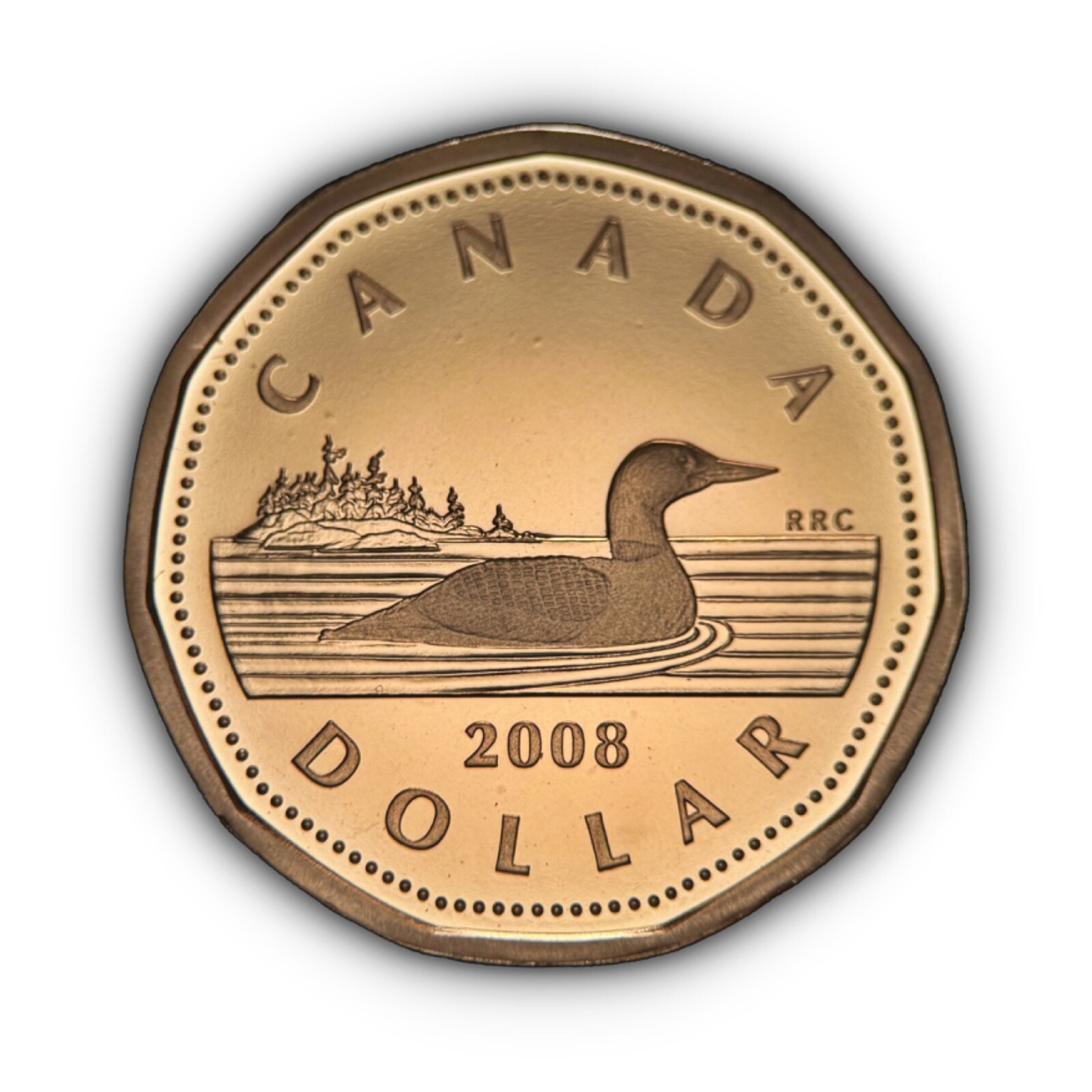 CANADA. 2008, 1 Dollar - QEII, Canadian Loon, Frosted Superb Gem Proof RARE 1