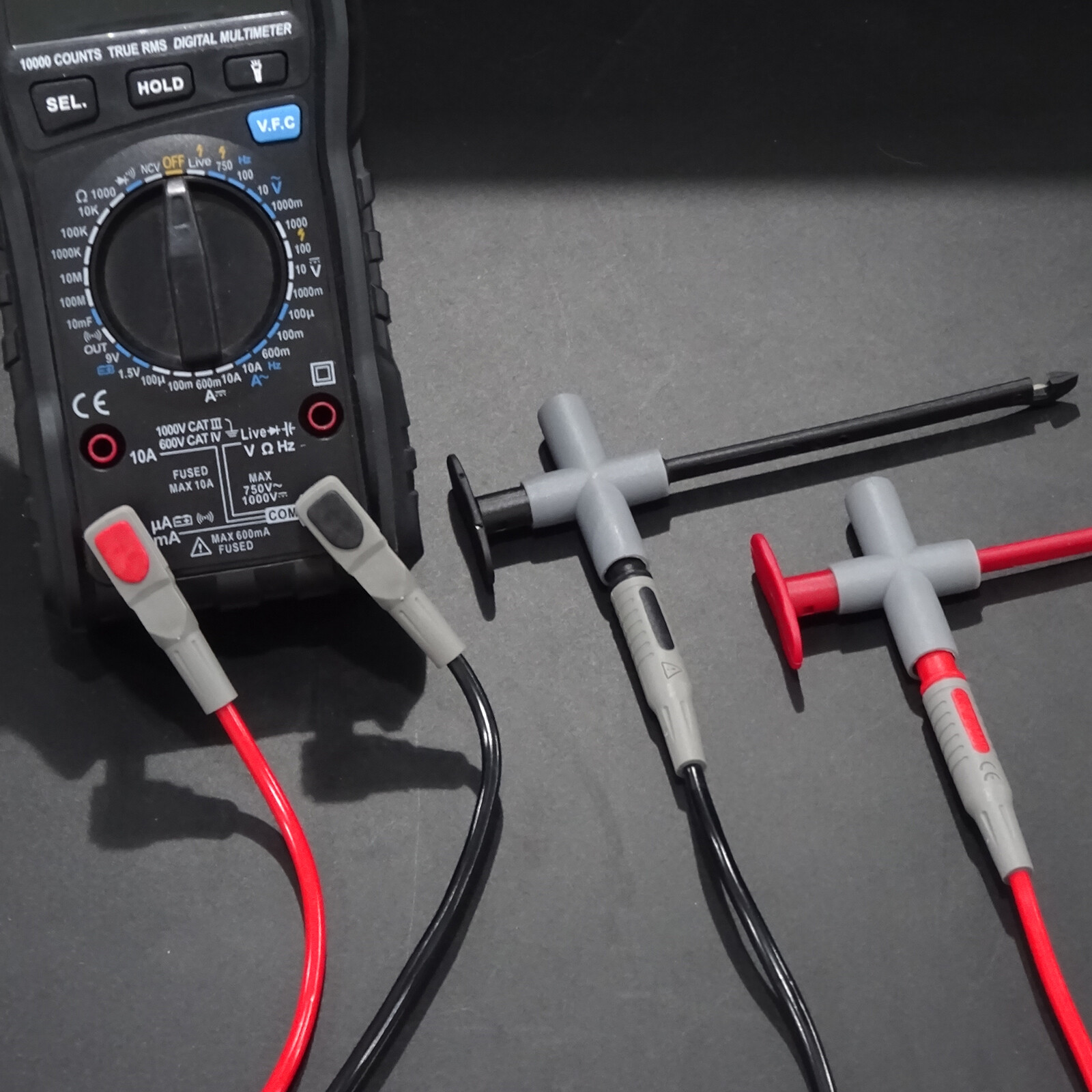 Multimeter Test Lead Kit 4mm Banana Plug with Wire Piercing Puncture Probe