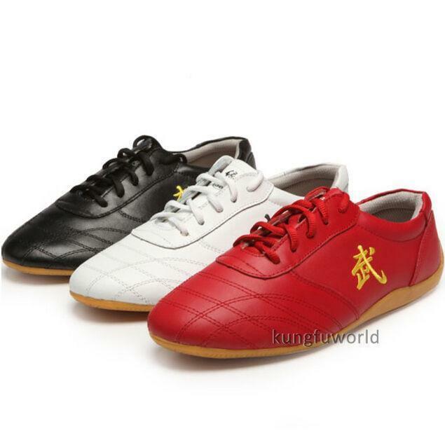 men women Leather Kung fu Tai chi Shoes Martial arts Wushu  Sneakers shoes