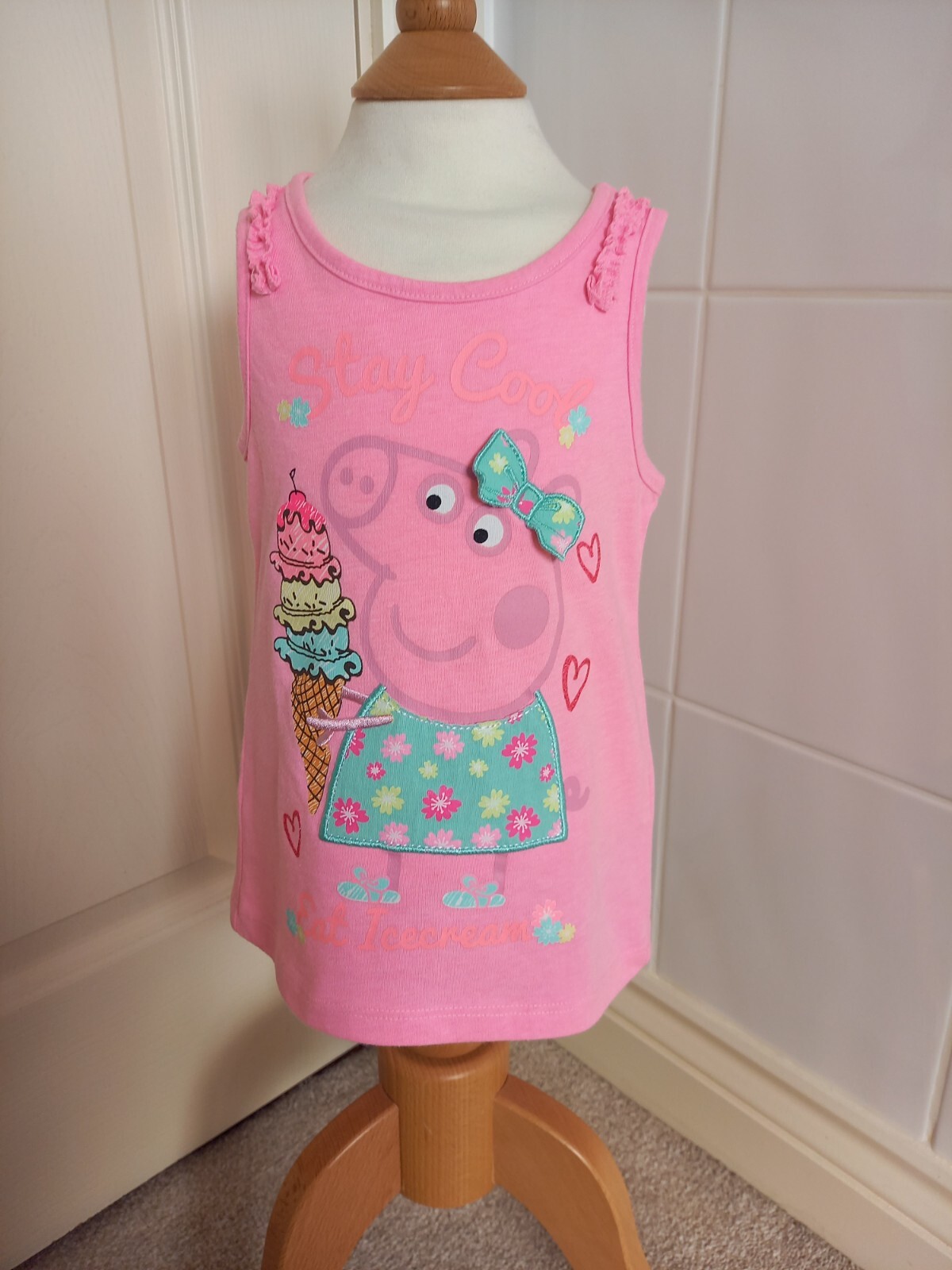 Girls Peppa Pig Vest Top from F&F at Tesco Age 12-18 Months