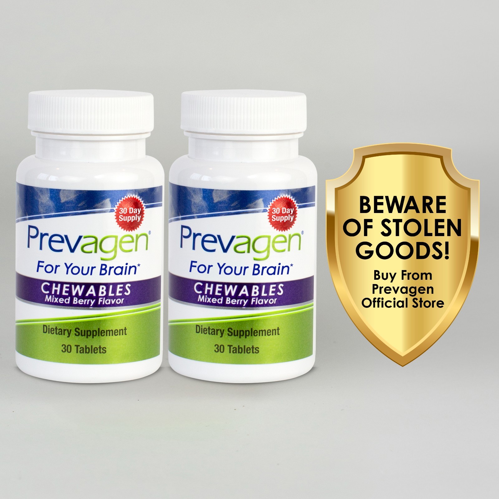 Prevagen Regular Strength 10mg Mixed Berry Chewables - 2 Pack (60-Day Supply)