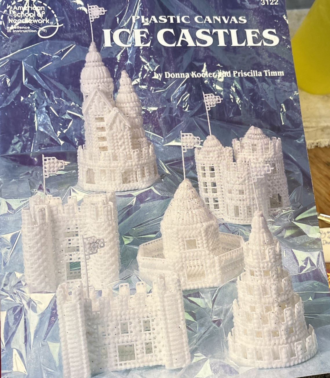 Vtg Rare American School Needlework PLASTIC CANVAS ICE CASTLES Ndpt '93 Bk 3122