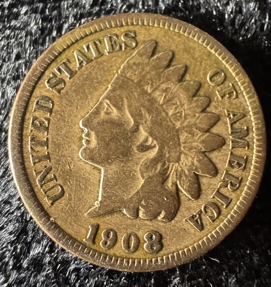 1908 Indian Head Cent Strong Date Feather Detail BN Circulated 1C